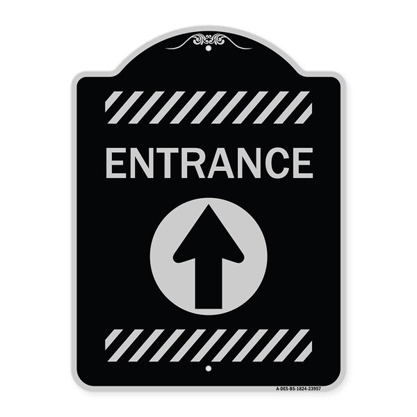 Signmission Flex Post Entrance W/ Straight Ahead Arrowfor Flex Paddle Alum Sign, 18" L, 24" H, BS-1824-23957 A-DES-BS-1824-23957 - main
